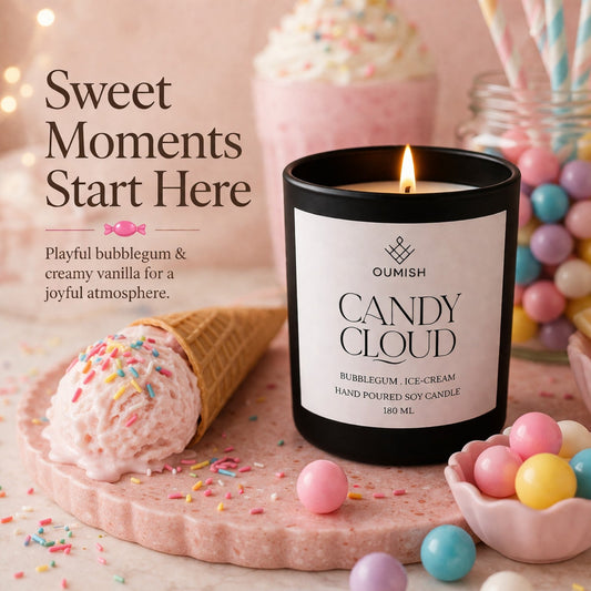 Candy Cloud bubblegum and ice cream Signature Candle – Sweet Moments Start Here
