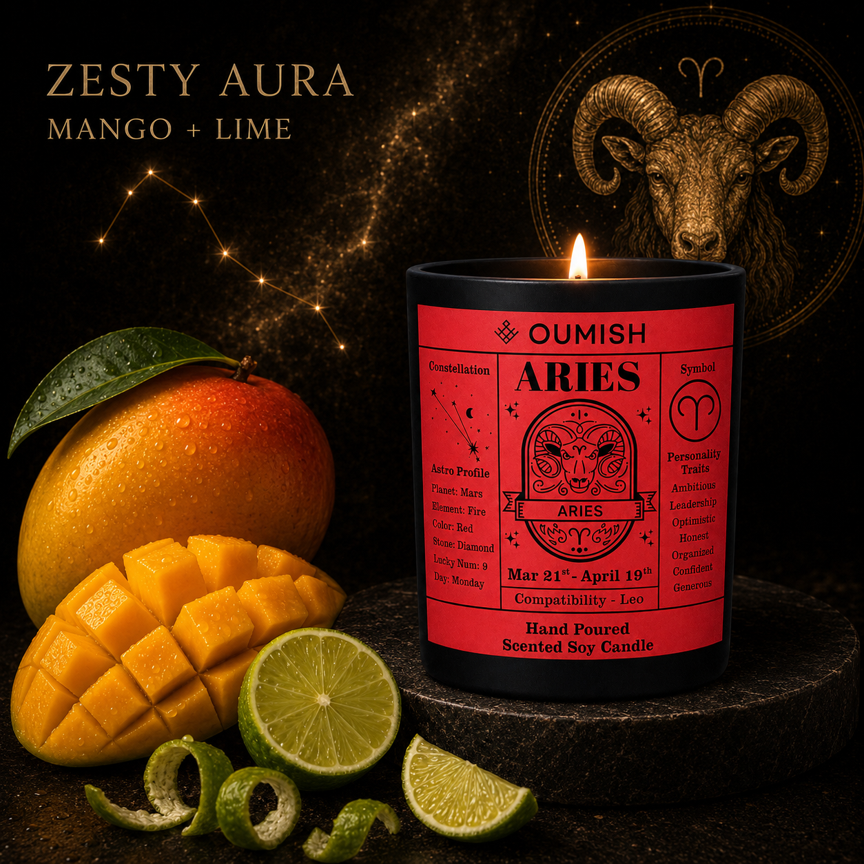 Aries Zesty Aura fragrance story, mango and lime