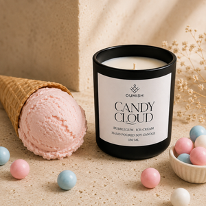 Candy Cloud candle with pink ice cream and pastel bubblegum fragrance notes