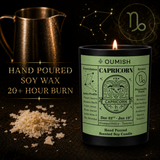 Capricorn candle hand-poured soy wax and 20+ hour burn