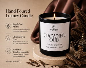 Crowned Oud hand-poured soy candle benefits