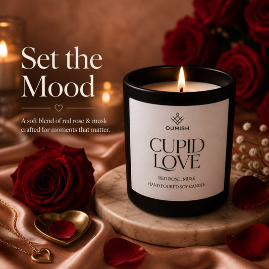 Cupid Love red rose and musk candle – Set the Mood