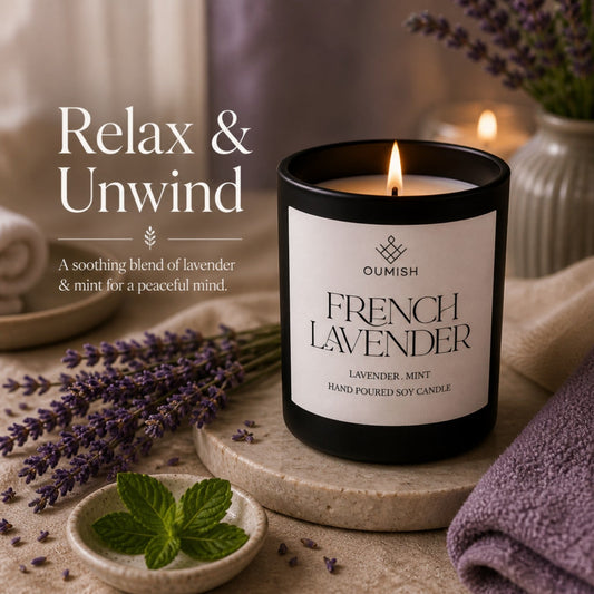 French Lavender and mint candle – Relax and Unwind
