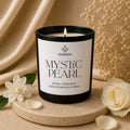Mystic Pearl candle with motia and white rose
