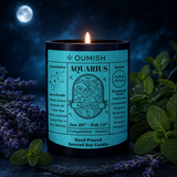 Aquarius candle with lavender and mint fragrance notes by Oumish