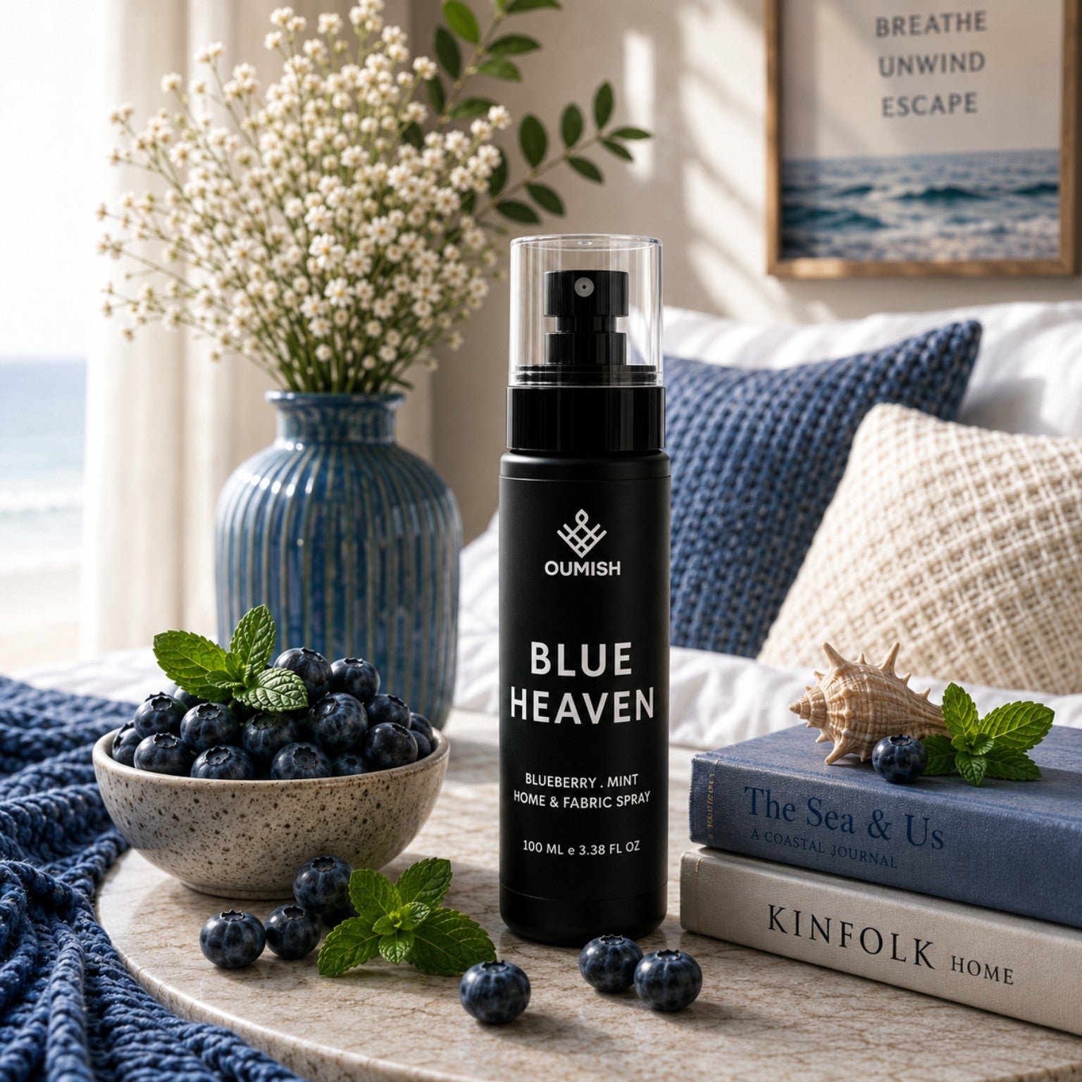 Blue Heaven in a styled home setting