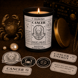 OUMISH Cancer zodiac candle ritual with plain gold lid in the unified celestial theme