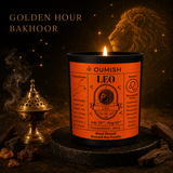 Oumish Leo Golden Hour candle with Bakhoor fragrance story