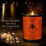 Oumish Leo hand-poured soy wax candle with 20 plus hour burn