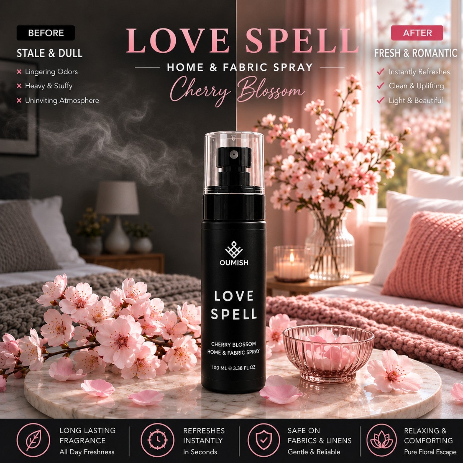 Love Spell before and after room refresh