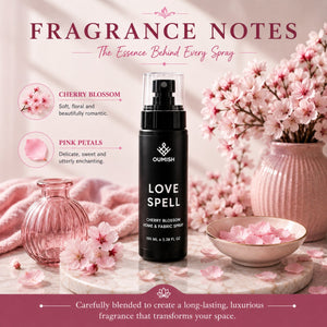 Love Spell cherry blossom fragrance notes for Oumish Home & Fabric Spray