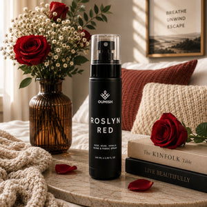 Roslyn Red rose, musk and vanilla Home & Fabric Spray by Oumish