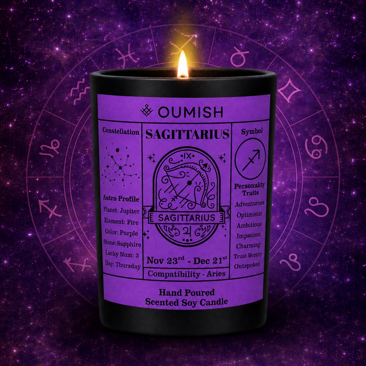 Sagittarius Zodiac Scented Candle – Coco Cabana (Coconut & Vanilla)