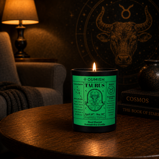 Taurus Zodiac candle luxury lifestyle scene