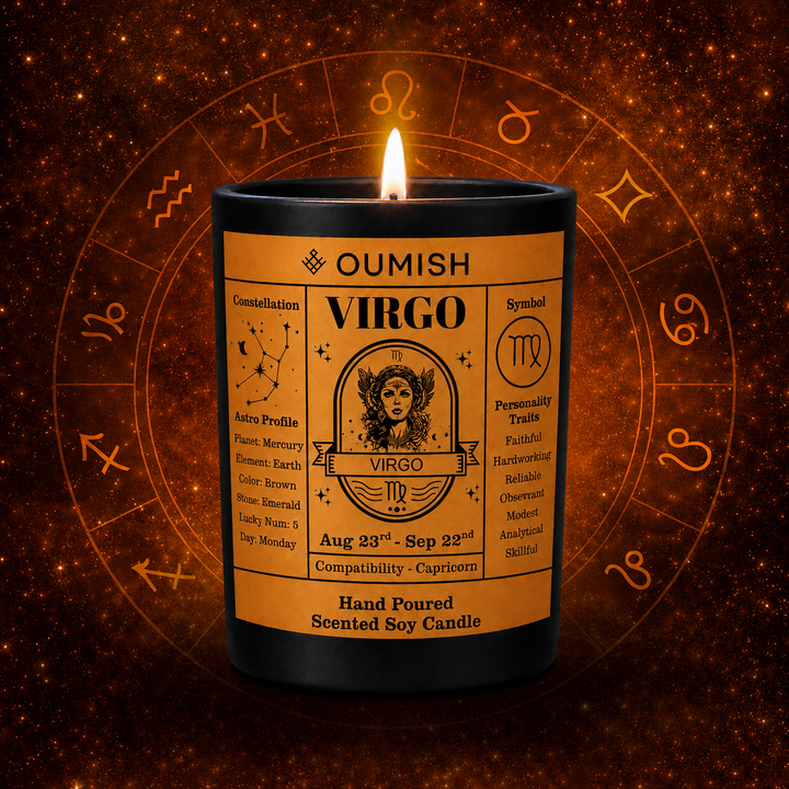 Virgo Zodiac Scented Candle – Verdant Veil (Apple Crème)